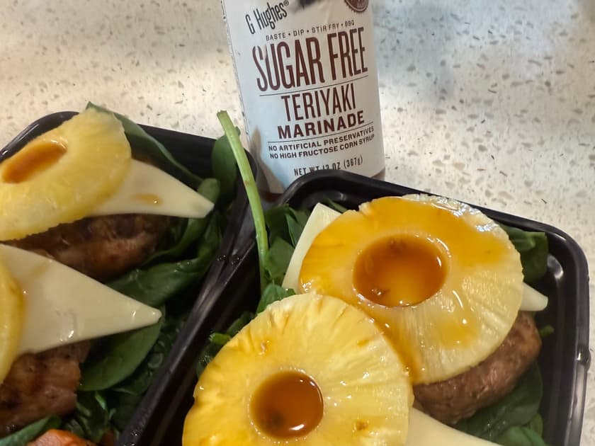 Hawaiian Style Burger, prepped by Beatriz